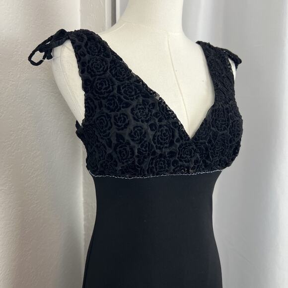 VTG Byer Too Midi Dress Size Small Rose Textured Babydoll Beaded Y2K Whimsigoth - Picture 2 of 16